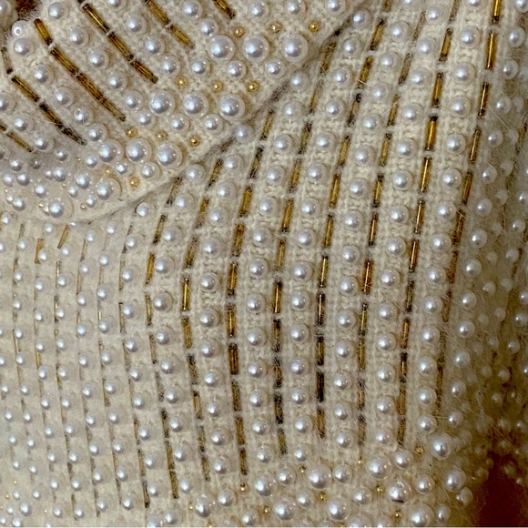 🐑🐇Amazing vintage Spanner Angora and Lambswool beaded sweater. - Picture 3 of 5